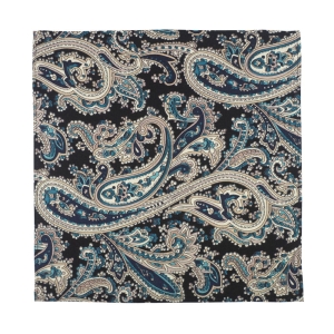 Em Men's Accessories poszetka czarno turkusowa w paisley EM-03-03-136 (1).jpg