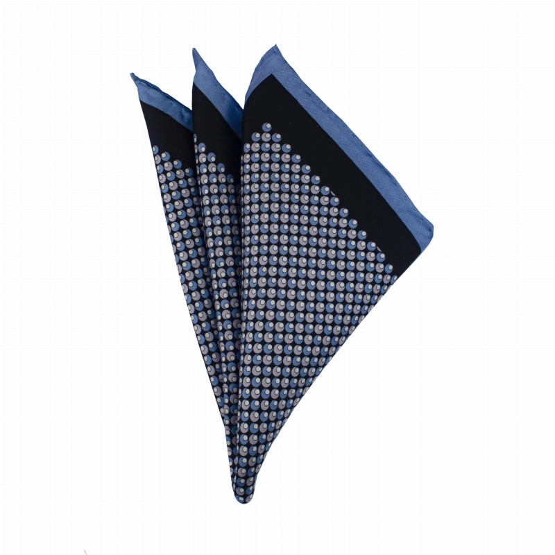 EM Men's Accessories poszetka jedwabna niebieska w mikrowzór.jpg