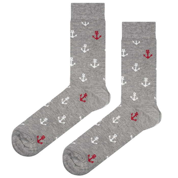 EM Men's Accessories bawełniane szare skarpety w kotwice.jpg