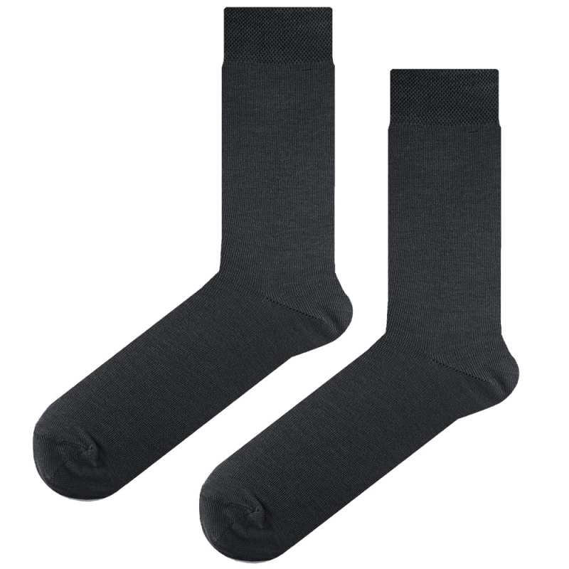 EM Men's Accessories skarpety garniturowe bawełniane szare gładkie.jpg