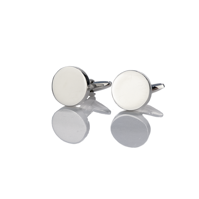 EM Men's Accessories spinki do mankietów srebrne okrągłe klasyczne.jpg