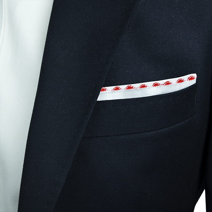 EM Men's Accessories poszetka biała lniana z czerwonymi brzegami.jpg