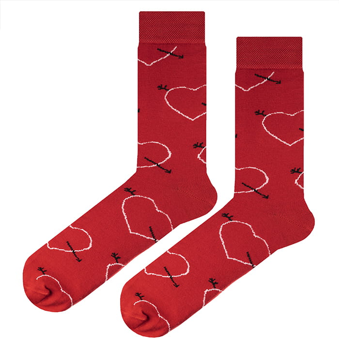 EM Men's Accessories skarpety czerwone w serduszka bawełniane.jpg