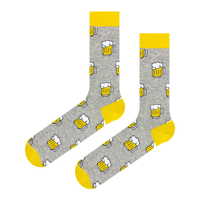 Skarpety szare z motywem piwa EM men's accessories bawełniane szare.jpg