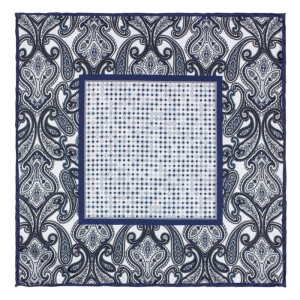 EM Men's Accessories poszetka jedwabna granatowa biała paisley .jpg