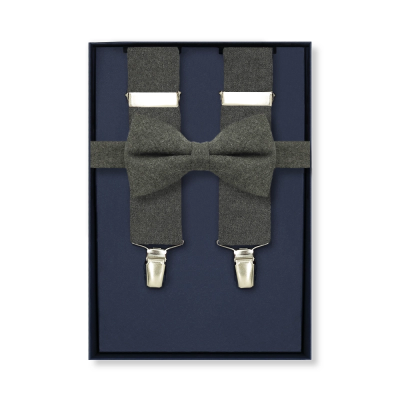 EM men's accessories zestaw szelki wełniane+mucha wełniana