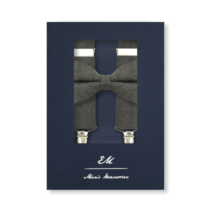 EM men's accessories zestaw szelki wełniane+mucha wełniana