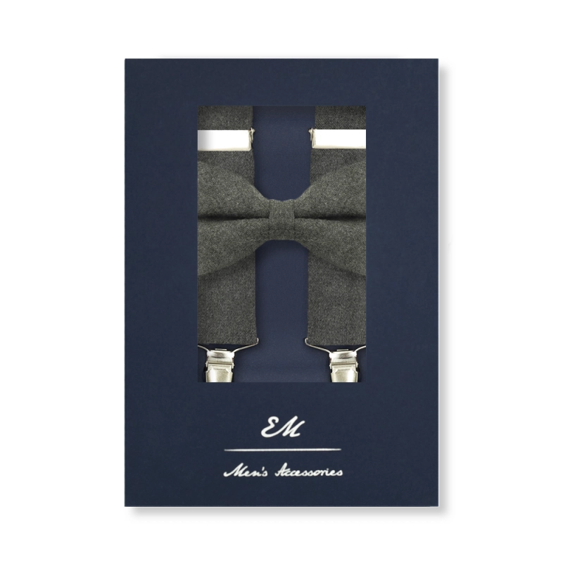 EM men's accessories zestaw szelki wełniane+mucha wełniana
