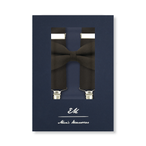 1155040300159 EM men's accessories zestaw szelki wełniane+mucha wełniana