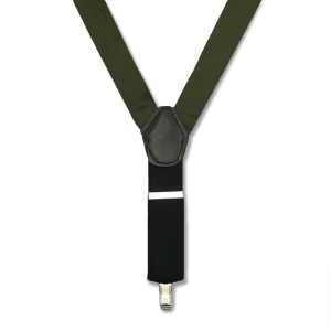 1155040300142 c oliwkowe EM men's accessories zestaw szelki wełniane+mucha wełniana