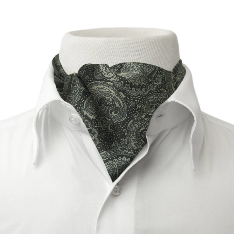 EM men's accessories fular jedwabny paisley wzory czarny wiązanie fularu.jpg