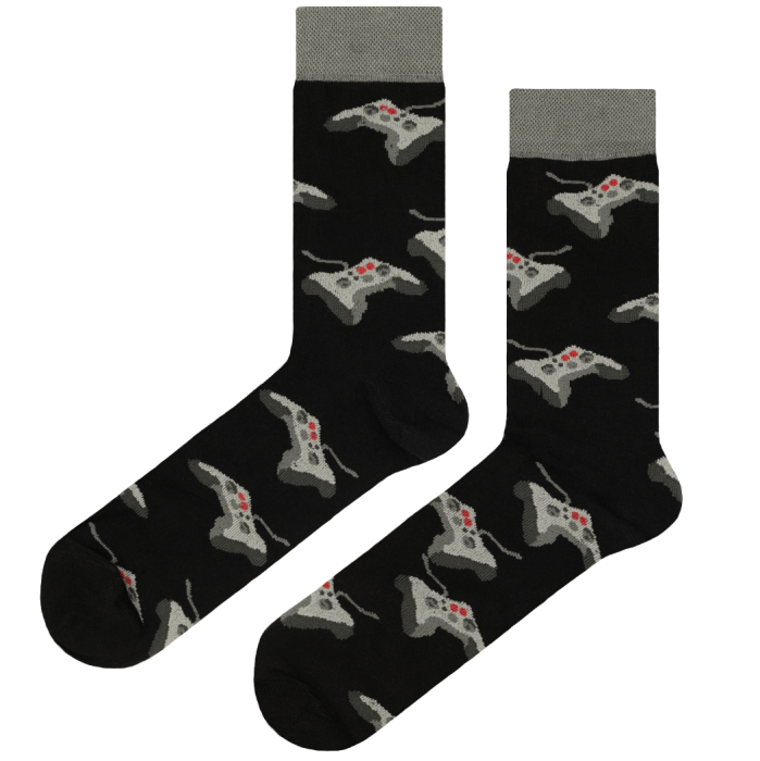 EM Men's Accessories czarne bawełniane skarpetki w pady.jpg
