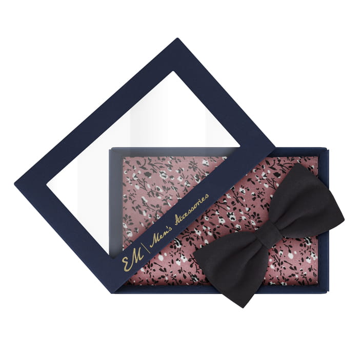 EM men's accessries zestaw prezentowy mucha z poszetką