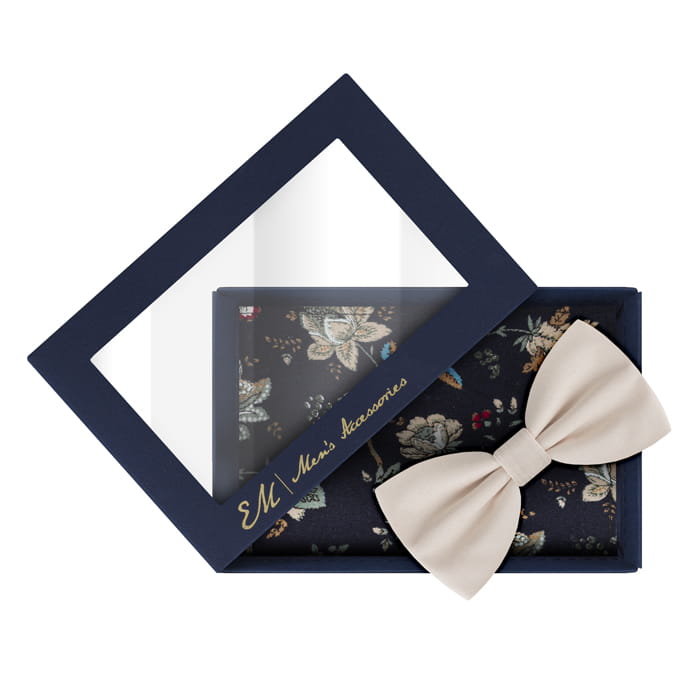 EM men's accessories zestaw prezentowy poszetka z muchą