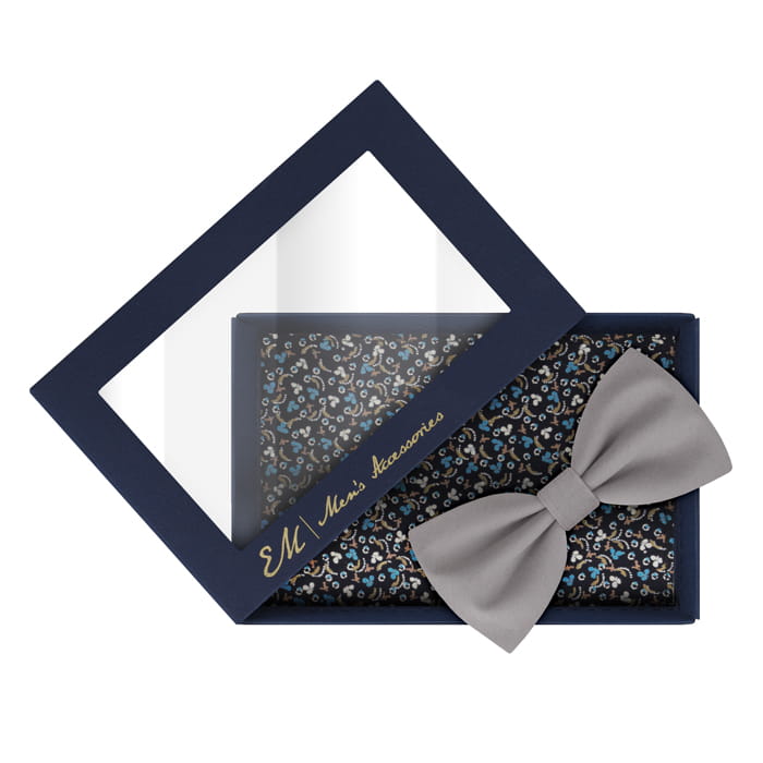EM men's accessories zestaw prezentowy mucha z poszetką