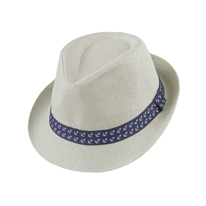 kapelusz letni em mens accessories trilby beżowy w kotwice