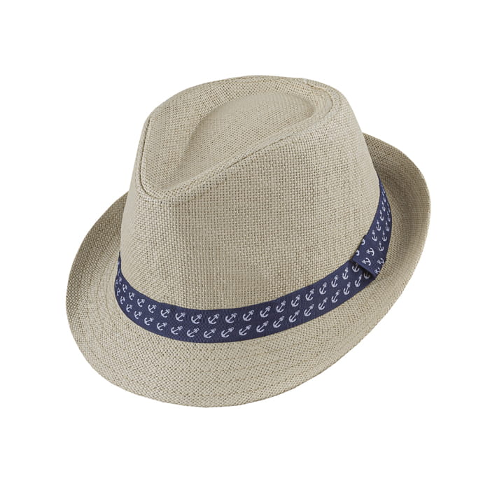 kapelusz letni em mens accessories trilby beżowy w kotwice