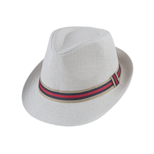 kapelusz letni em mens accessories trilby biały w paski