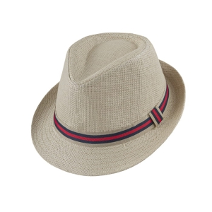 kapelusz letni em mens accessories trilby beżowy w paski
