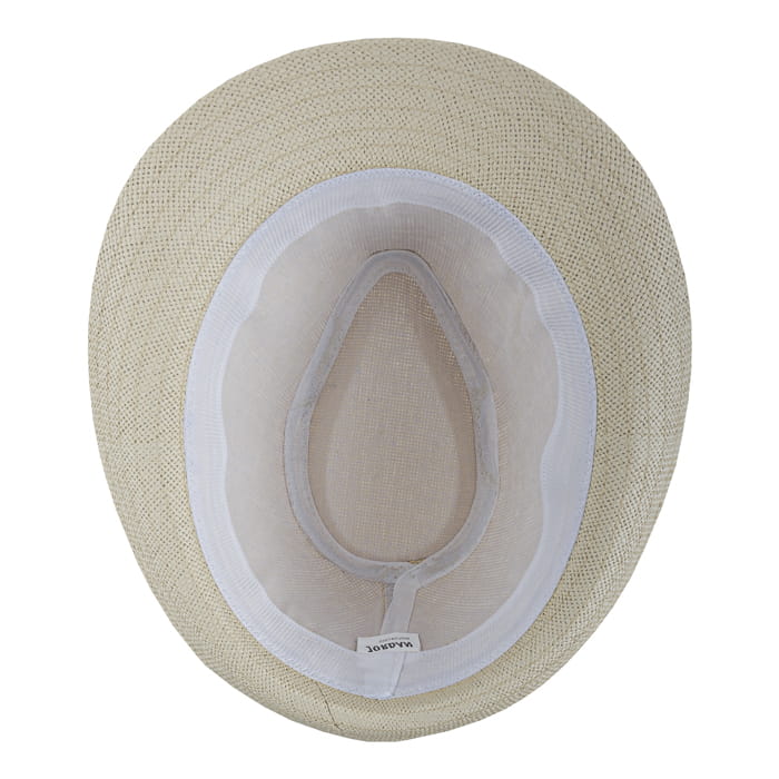 kapelusz letni em mens accessories trilby beżowy w paski