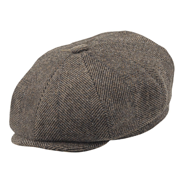kaszkiet wełniany peaky blinders jodelka brązowy - cyklistówka -