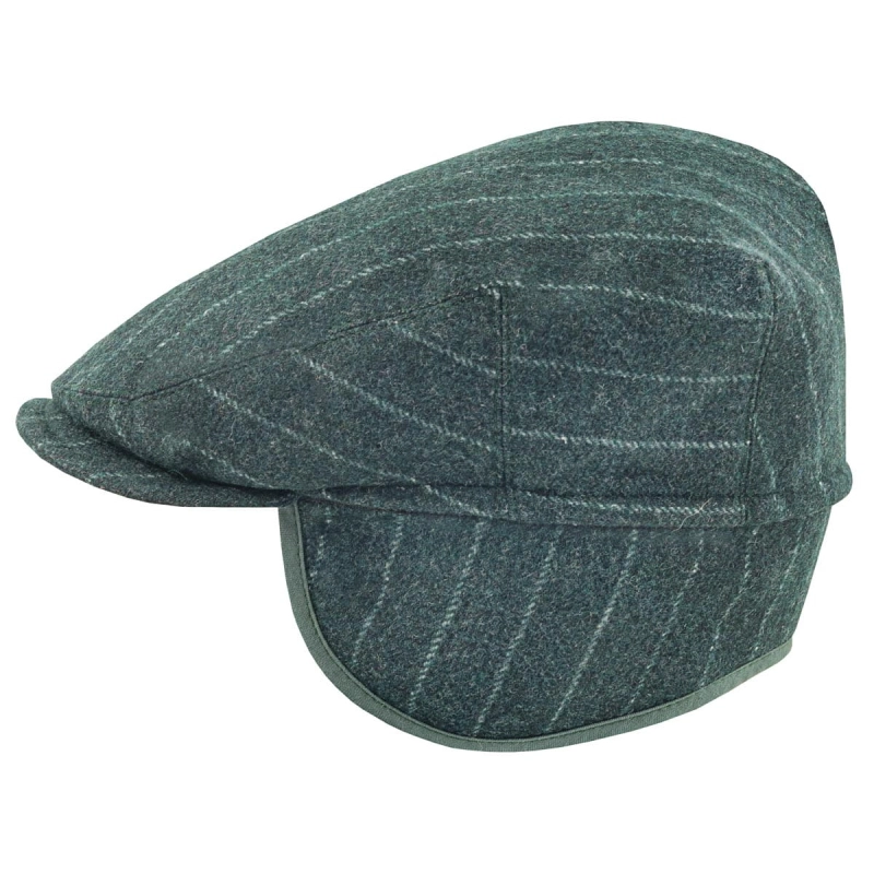 em mens accessories kaszkiet nauszniki peaky blinders paski butelkowa zieleń - cyklistówka -