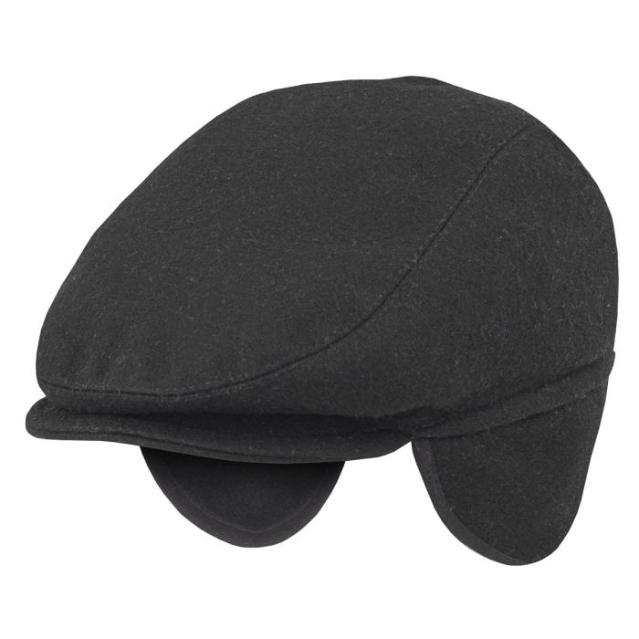em mens accessories kaszkiet nauszniki peaky blinders GŁADKI CZARNY - cyklistówka -