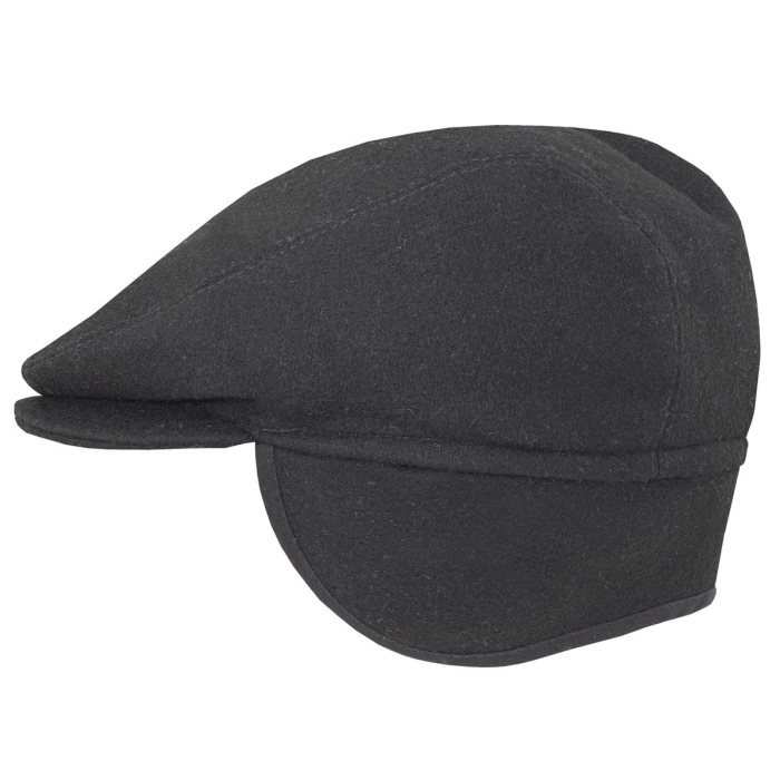 em mens accessories kaszkiet nauszniki peaky blinders GŁADKI CZARNY - cyklistówka -