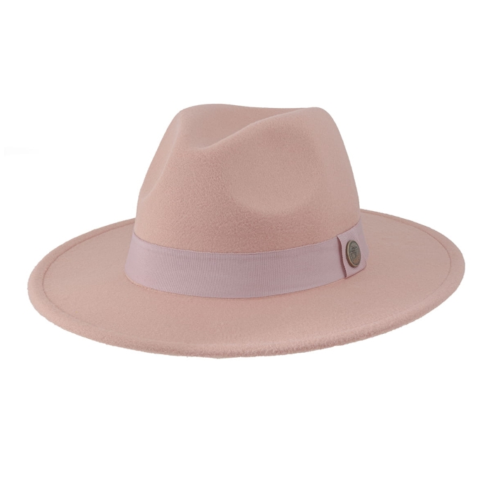 kapelusz wełniany em mens accessories fedora pudrowy róż
