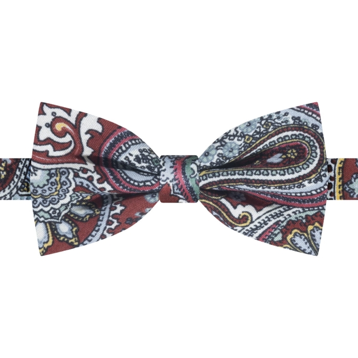 Mucha bawełniana bordowa floral paisley we wzory