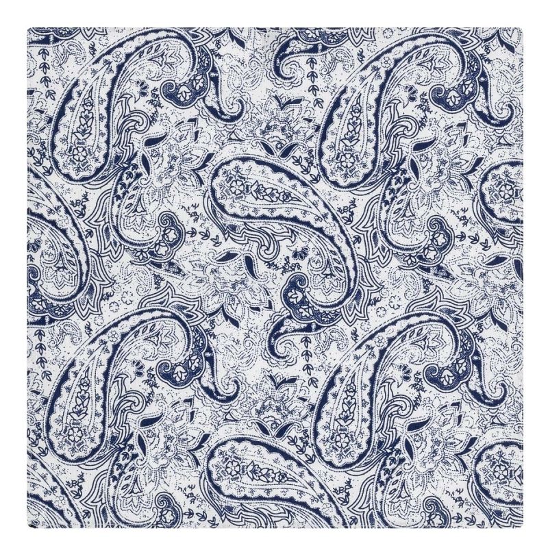 Poszetka bawełniana biała w paisley