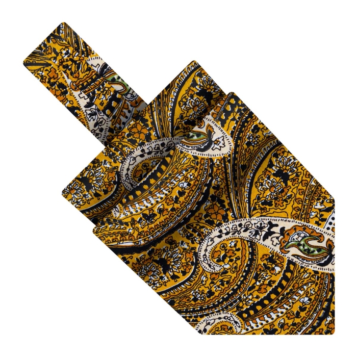 Fular bawełniany żółty w paisley