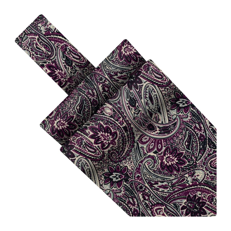 Fular bawełniany fioletowy w paisley