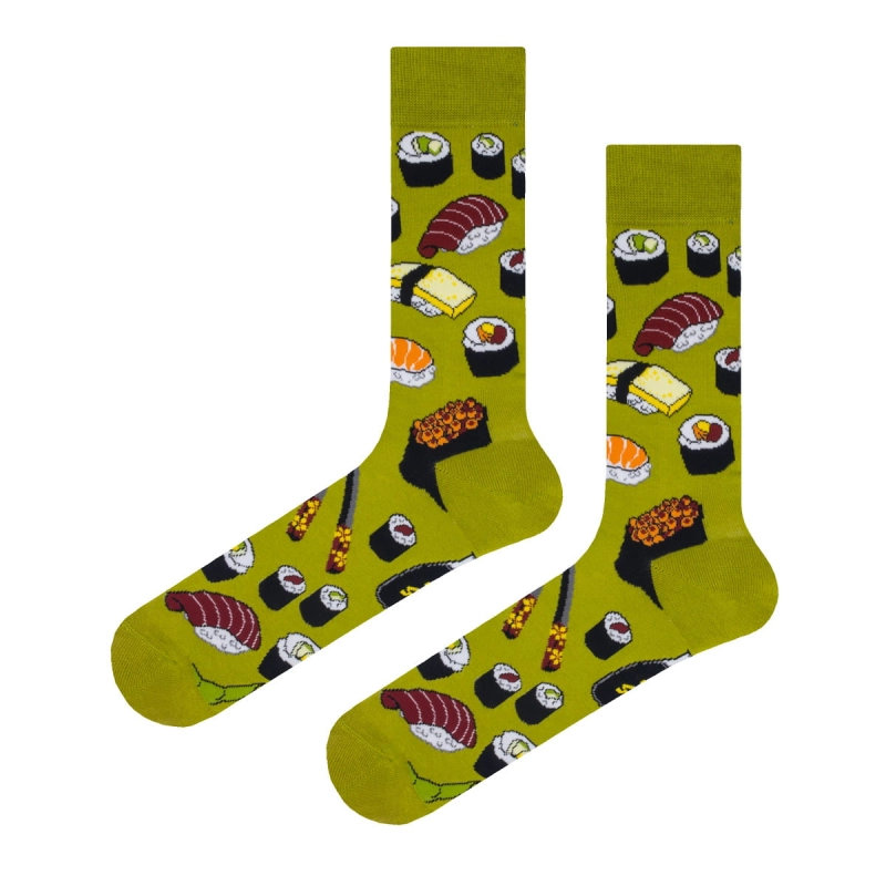 Skarpety kolorowe - zielone - japońskie sushi