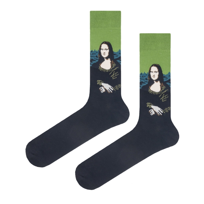 Skarpety kolorowe - zielone - mona lisa