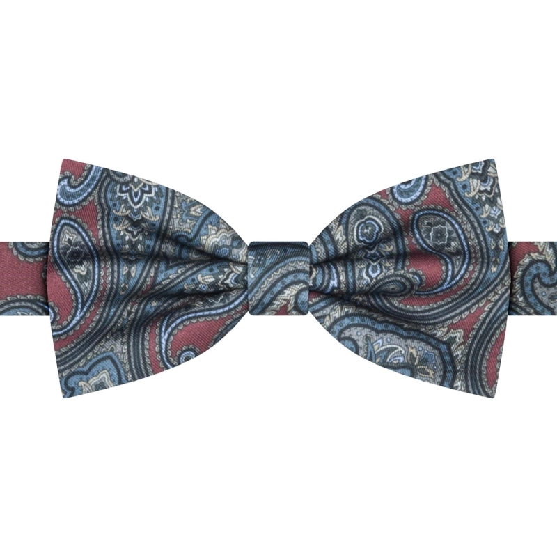Mucha klasyczna bordowa paisley