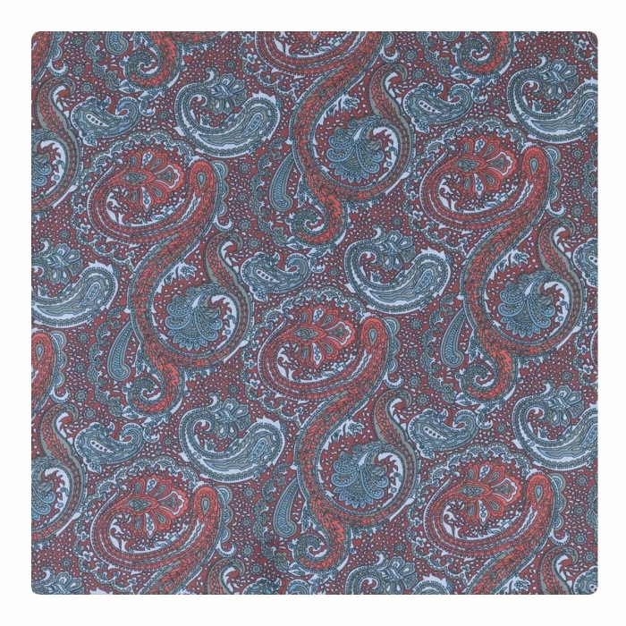 Poszetka bordowo-niebieska w paisley