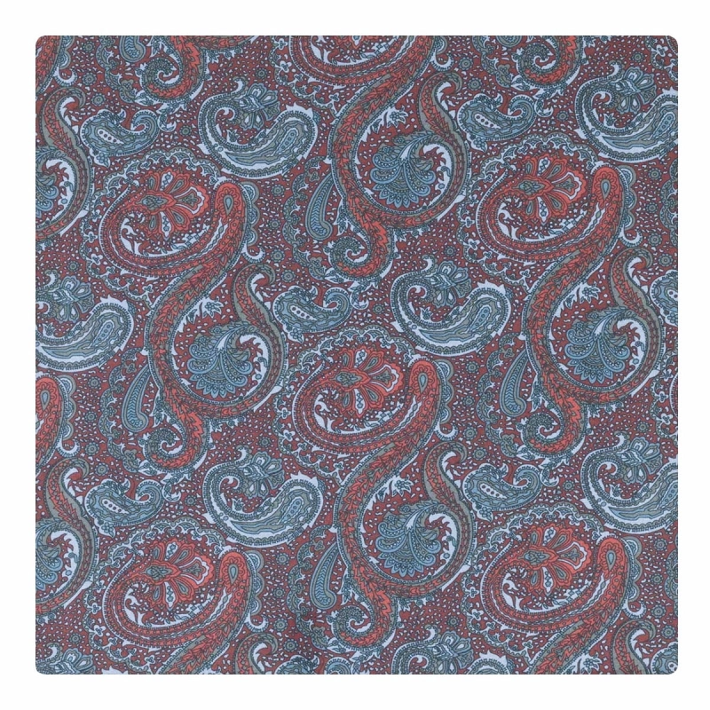 Poszetka bordowo-niebieska w paisley