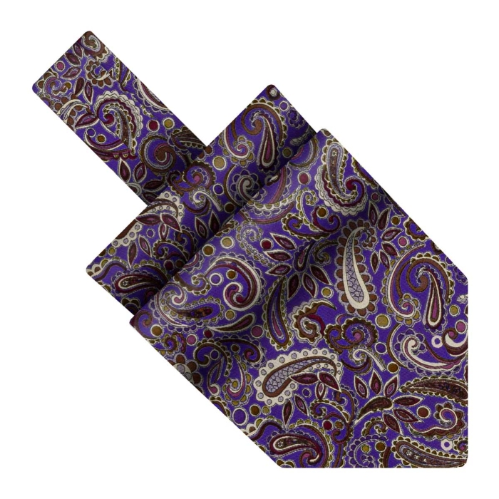 Fular bawełniany fioletowy paisley