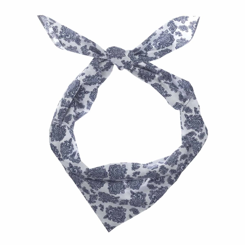 Apaszka - bandana bawełniana w paisley - biała