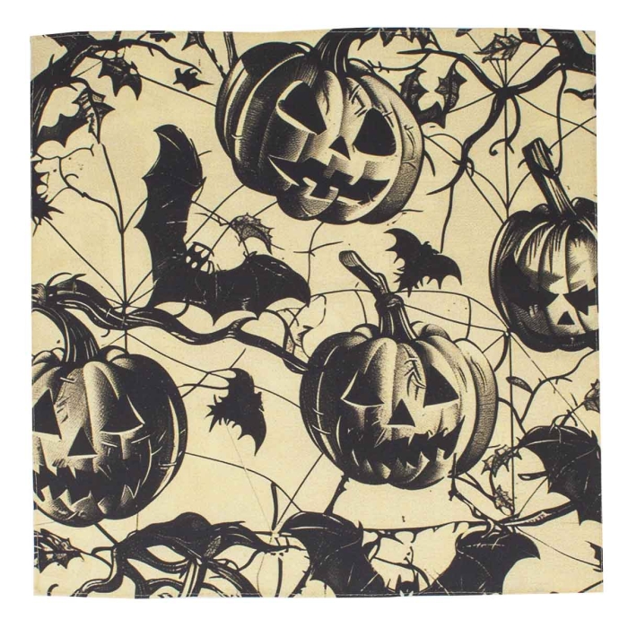 HALLOWEEN - Zestaw prezentowy: poszetka w dynie + mucha + wpinka pająk