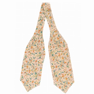 Fular bawełniany beżowy / cielisty w paisley i kwiatki EM