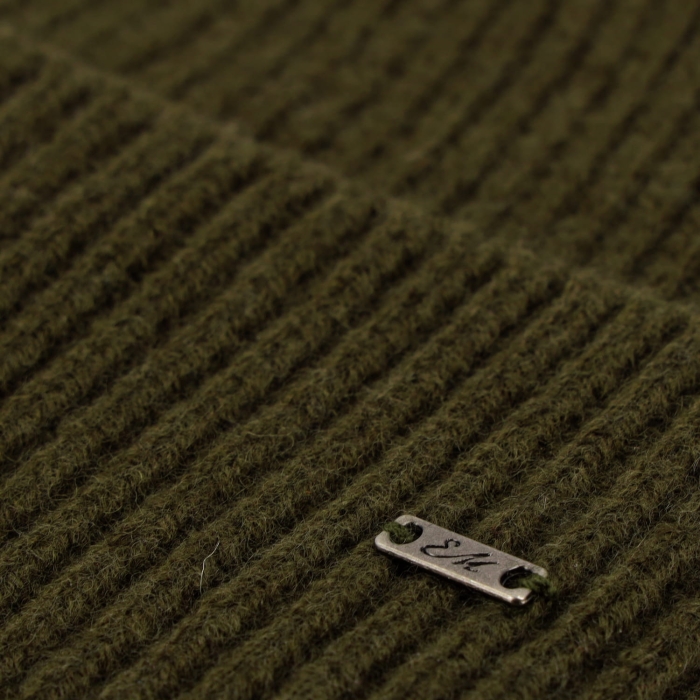Czapka zimowa wełniana khaki - zgniła zieleń - wełna Merino / Merino wool EM