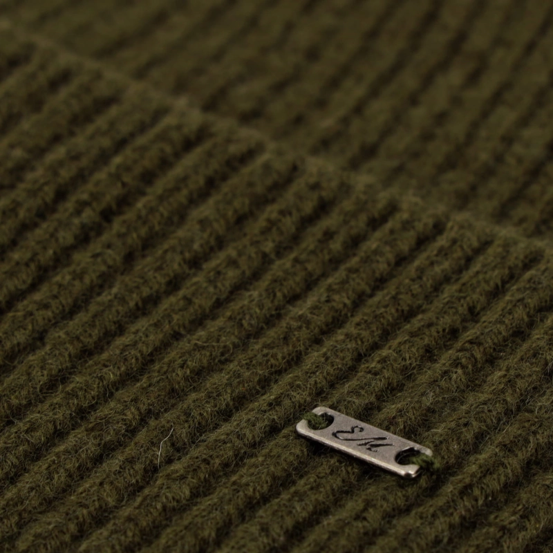 Czapka zimowa wełniana khaki - zgniła zieleń - wełna Merino / Merino wool EM