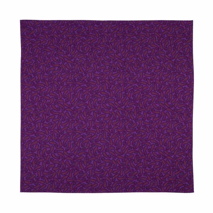Poszetka bawełniana fioletowa w paisley