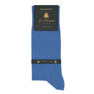 Skarpety garniturowe La Pescara niebieskie-kobaltowe - bawełna merceryzowana PREMIUM COLLECTION