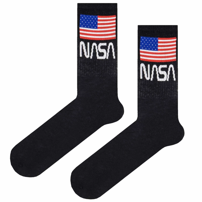 Skarpety kolorowe - czarne - NASA