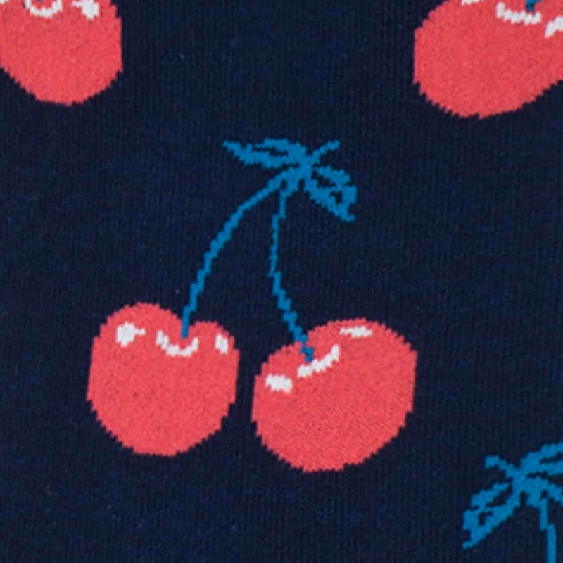 Skarpety kolorowe - ciemny granat - wiśnie