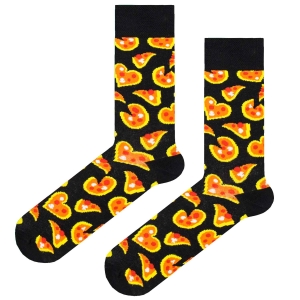 Skarpety kolorowe – czarne - pizza