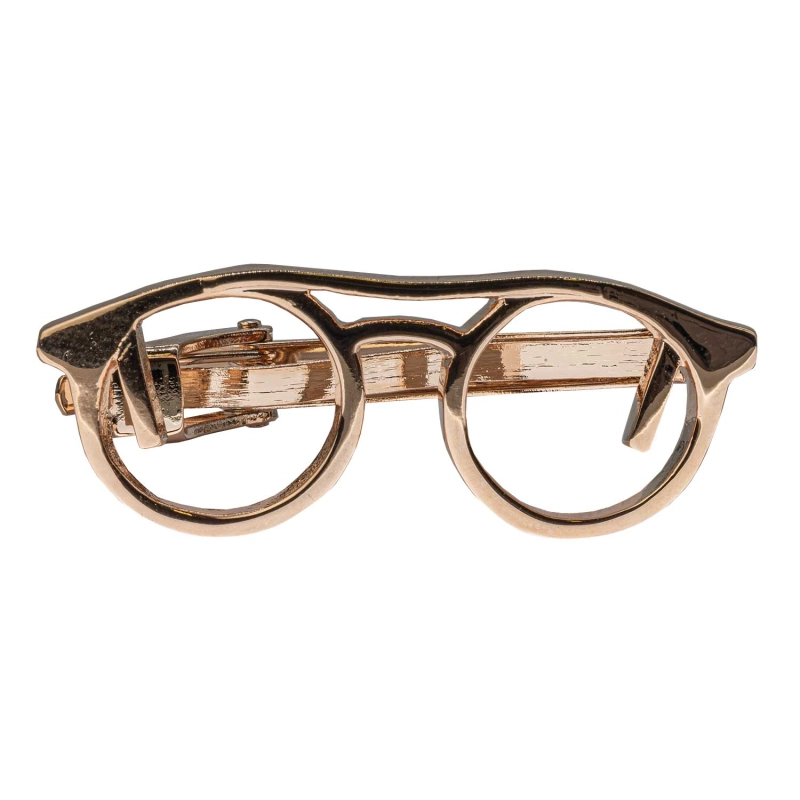 Spinka do krawata różowe złoto golden rose okulary 4,5cm